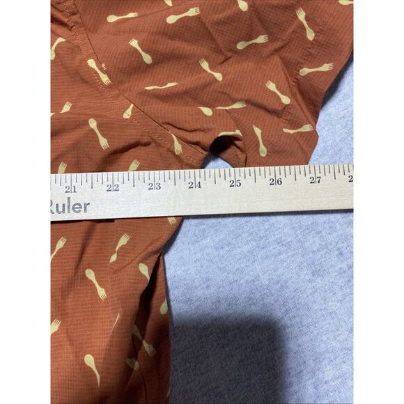 Eddie Bauer Shirt Mens Large Brown Slim Forks Camping Nylon Grilling Outdoors - Picture 8 of 8